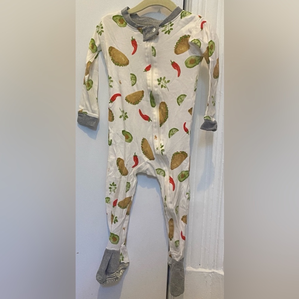 Burt’s Bees Baby Cozy Cream Footie with Fun Food Print